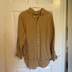 Ralph Lauren Men's Casual Button Down Shirt in Tan